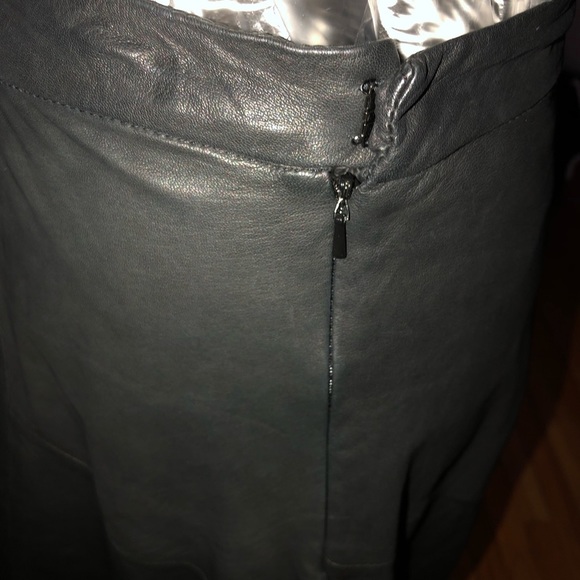 WYETH by TODD MAGILL large ultra soft leather midi circle skirt ••ON TREND - Picture 8 of 13